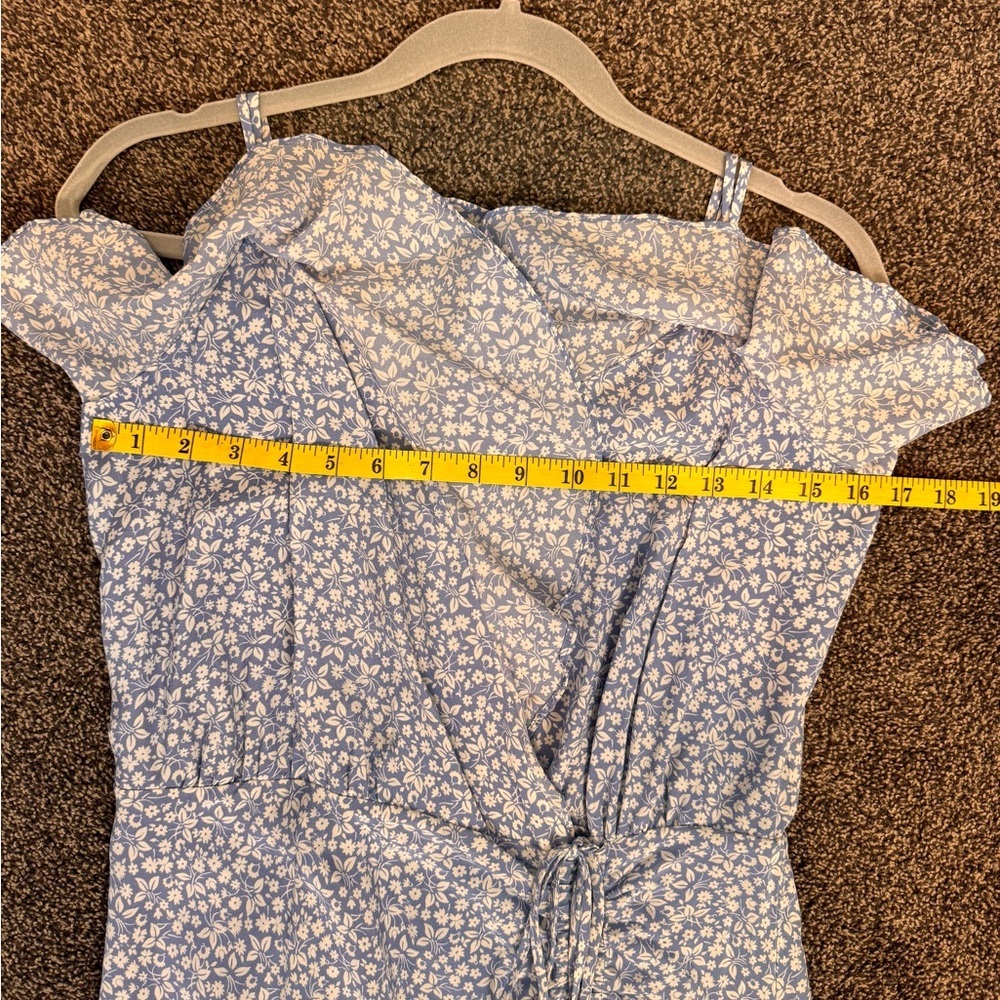 Veronica Beard Blue Spaghetti Strap Ruffle Ruched Midi Dress Spring/Summer Sz 6 - Picture 12 of 12